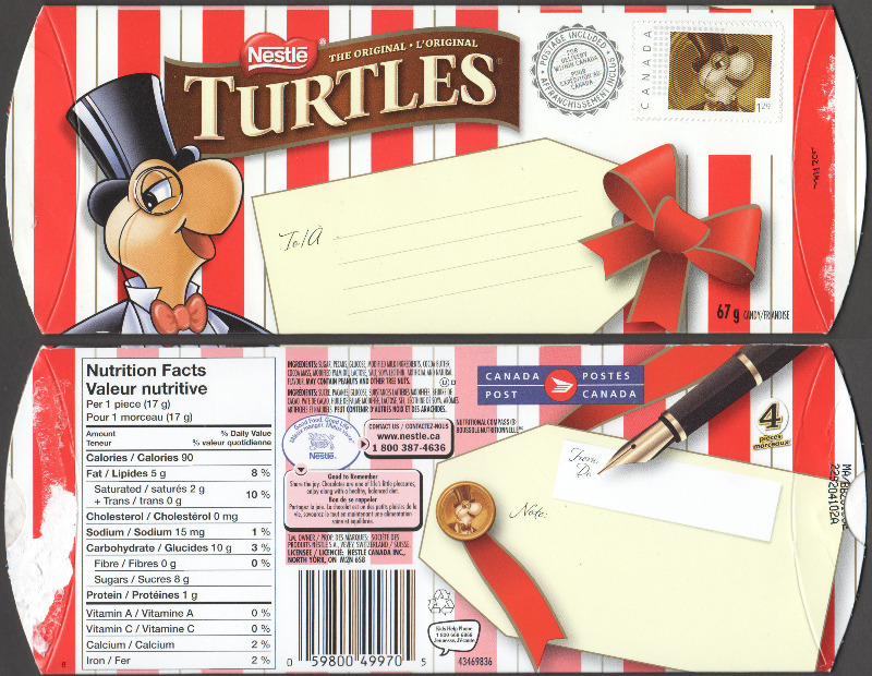 Canada Christmas 2012 Turtles Stamp on Box - Click Image to Close
